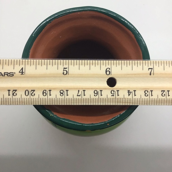 Colorful Glazed Mexican Redware Art Pottery Vase Fruit Pattern Tutti Fruiti Folk - Picture 5 of 10